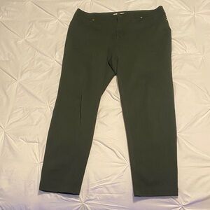 Isaac Mizrahi Dark Green Straight Leg Pants